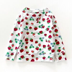 Petit Peony Strawberry Pullover Lightweight Sweatshirt Size 18-24 Months